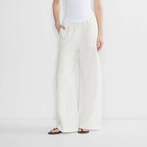 Aritzia Cream Wide-Leg Pants